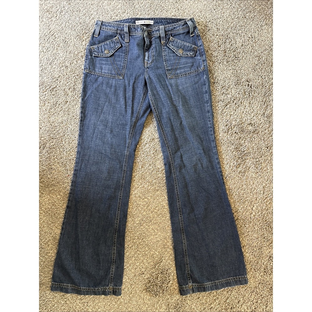 Tommy Hilfiger Women's Y2K 90s Pork‎ Chop Pocket Cargo Look Bootcut Jeans Size 8